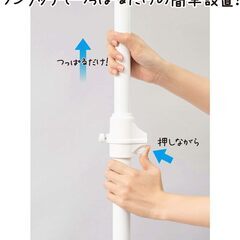 新品 突っ張り ポールハンガーラック Belca 簡単つっぱりダブルフック ホワイト 鞄掛け 帽子掛け 衣類掛けの画像