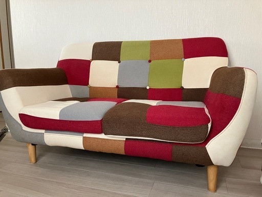 ☆おしゃれ☆　2人掛けソファー　カラフル