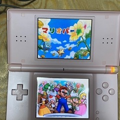 Nintendo DS Lite ピンク 充電器、ペン、マリオパーティ付きの画像