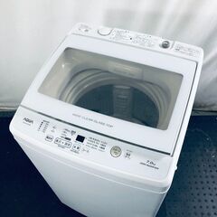 ID:sg219318 アクア AQUA 洗濯機 一人暮らし 大きめ 中古 2020年製 全自動洗濯機 7.0kg ホワイト 送風 乾燥機能付き AQW-GV70H  【リユース品：状態A】【送料無料】【設置費用無料】