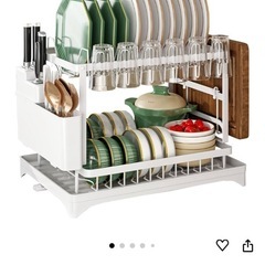 【美品】食器　水切りかご　二段　ラック　大容量の画像