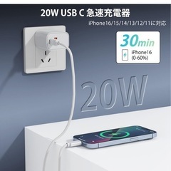 【2個セット 】pd20W急速充電器 2ポートPSE認証電源アダプターの画像