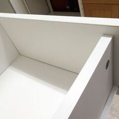 レンジボード 幅89cm 高さ182cm ベルーナ ホワイト キッチン収納 キッチンボード 食器棚 家電収納 収納家具☆ 札幌市北区屯田の画像