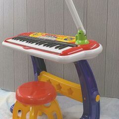 キッズキーボード マイク・イス付き 子供楽器 トイローヤル 3歳～ おもちゃ 玩具 西岡店の画像