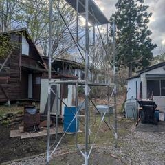 ペンキ塗り 屋根工事 足場 2段タワー DIY 工事 高所作業などにの画像