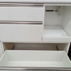 ★ジモティ割あり★ NITORI レンジボード ホワイト H200.5×D45×W120.5 クリーニング済み MT4341の画像