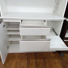 ★ジモティ割あり★ NITORI レンジボード ホワイト H200.5×D45×W120.5 クリーニング済み MT4341の画像