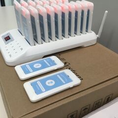 🍀【美品】ゲストページャー ワイヤレスチャイム 受信機20台セット フードコート 病院 受付 お客様 呼び出しベル 飲食店「管理No2」の画像