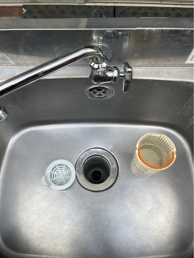 業務用 1槽シンク 二口蛇口付き 幅600×奥600×高さ800 一層シンク 業務用 1槽シンク 混合水栓 二口蛇口付き 幅600×奥700×高さ900