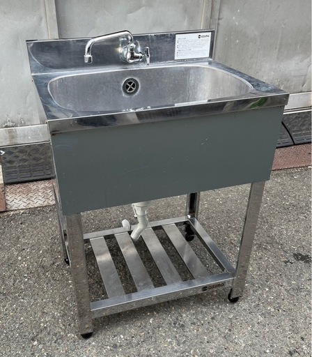 特注品 業務用 1槽シンク 混合水栓 蛇口付き 幅600×奥700×高さ940 特注品 業務用 1槽シンク 混合水栓 蛇口付き 幅600×奥700×高さ940