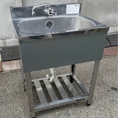 業務用 1槽シンク 蛇口付き 幅600×奥450×高さ750+9...