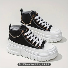 厚底可愛い　新作 レディース ソリッドカラー 厚底   スニーカーの画像