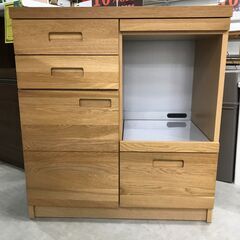 ★ジモティ割引あり★ レンジ台 木目調 ライトブラウン W(幅)80×D(奥行き)45×H(高さ)88cm ※クリーニング済みの画像