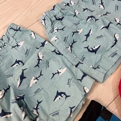 子供服サメ柄短パン80★水着&水泳帽セットの画像