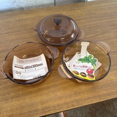 未使用　耐熱ガラス料理器
