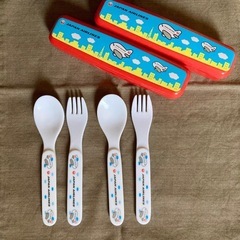 JAL ケース入りスプーン&フォークセット2組