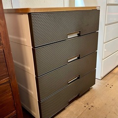 【武蔵小山店】 ウッドトップ プラチェスト フィッツ プラス メッシュ 衣装箪笥 衣装 タンス チェスト 4段 天馬 Tenma メーカー正規品 美品 ブラウン メッシュ の画像