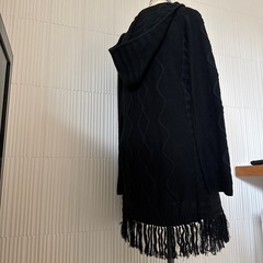 【受け渡し者決定】ブラックフリンジロングカーディガン　の画像