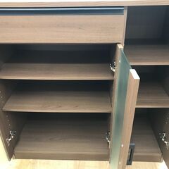 ★ジモティ割あり★ ニトリ レンジ台 ブラウン H90×W90×D40 クリーニング済み KJ9902の画像