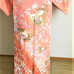 特選訪問着レンタル¥12,900単品　朱桃末広笹