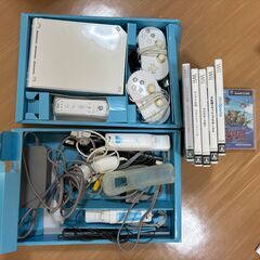 Wii 本体・リモコン・ソフト5本セット（スマブラ・マリカー・ゼ...