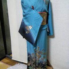 訪問着レンタル¥9,800単品　箔辻が花ディープブルー − 香川県