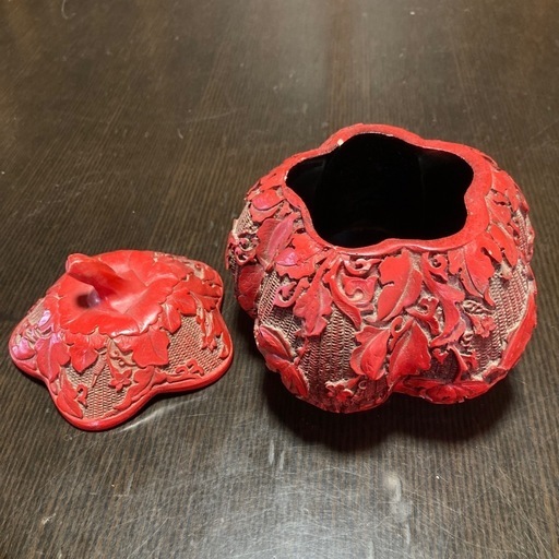 ￼堆朱　南瓜形　蓋物 堆朱 南瓜形 蓋物 堆朱南瓜形蓋物