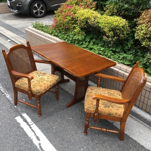 エクステンションテーブルのダイニングセット【F00929】