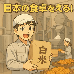 お米をキレイに仕上げる精米スタッフ募集✨土日休み🌞