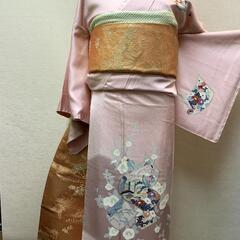 訪問着レンタル¥9,800単品　薄桃に掛け軸