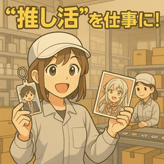 🎨アニメ・ゲームグッズ製造スタッフ✨住込み可/家具家電完備…