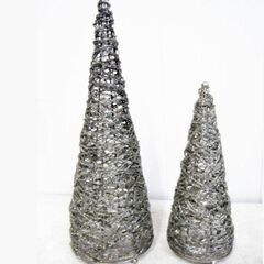 アクタス　シルバービーズクリスマスツリー大小2個セット　モニュメント　オブジェ　インテリア　装飾　ACTUS　ディスプレイの画像