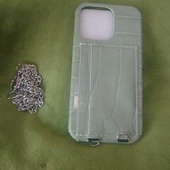 《新品》iPhone ケースホルダー グリーン系 チェーンストラ...