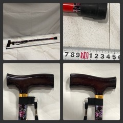 [八3881]　折りたたみ杖      フラワーステッキ の画像