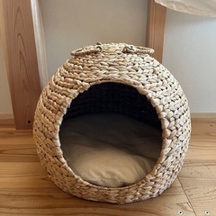 猫ちぐら ペットベッド 猫 ベッド ドーム型 天然素材 猫 ちぐ...