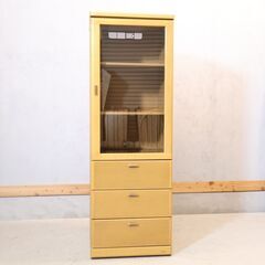 HAMAMOTO(浜本工芸)の3500AVタワーBです。ナラ材を使用した純国産のしっかりとした造りが魅力のキャビネットは和モダンや北欧スタイルなどナチュラルモダンなお部屋におススメです♪の画像