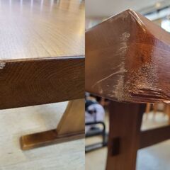【販売終了】※ 飛騨家具/ibata イバタインテリア ダイニングテーブル 木製 1209172 検) 天然木 無垢材 オーク 和モダン 北欧スタイル ナチュラル 食卓◆幅180㎝ 奥行90㎝ 高さ70㎝◆近隣配送無料 買取帝国 朝霞店の画像