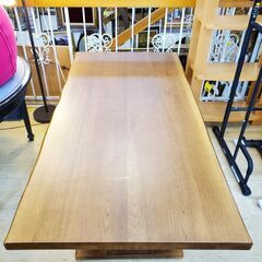 【販売終了】※ 飛騨家具/ibata イバタインテリア ダイニングテーブル 木製 1209172 検) 天然木 無垢材 オーク 和モダン 北欧スタイル ナチュラル 食卓◆幅180㎝ 奥行90㎝ 高さ70㎝◆近隣配送無料 買取帝国 朝霞店の画像