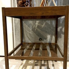 【4点セット／バラ売り可】ドライフラワー＆ウッドサイドテーブル（引取限定） の画像