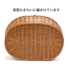 籐のかごバスケット ピクニックバスケットの画像