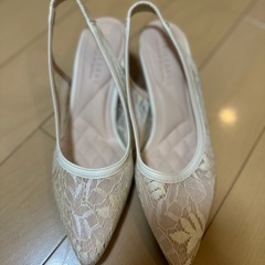 新品・未使用)アイボリー レース ミュール(5cm)