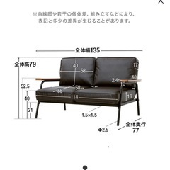 【美品・オットマン付き】LOWYA ロウヤ 2人掛けソファの画像