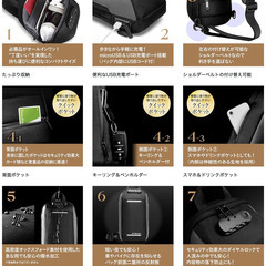 高機能ボディバッグ（黒×グレー・グレー×黒の2点セット）の画像