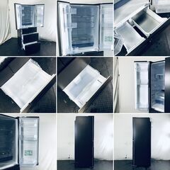 ID:rg220591 【自社配送エリア内限定】三菱 MITSUBISHI 冷蔵庫 ファミリー 中古 2017年製 6ドア 517L ブラウン ファン式 観音開き MR-JX52C-RW  【リユース品：状態C】【送料無料】【設置費用無料】の画像