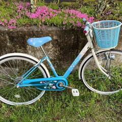 直接取り引き限定　水色 シティサイクル 前面バスケット付き26イ...