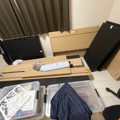 収納付きベッドフレームシングル、セミダブルの画像