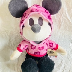ミッキー　ディズニー　デココレ ピンクレオパードデザインのぬいぐるみ