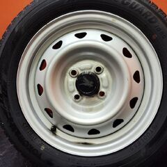 【YK iG60 165/65R14】スタッドレス【スチールホイール 14インチ 5J4HPCD100】ハブ径60mm 22年製 バリ溝 ルーミー パッソ タンク等(KTO343)の画像