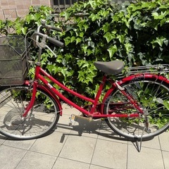 無料　ジャンク　自転車　赤色