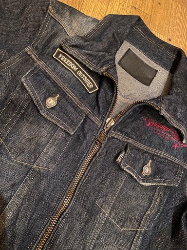 collarsレア美品WORSTコラボ×清広 義己モデル デニムジャケットジーンズライダースバイカーGジャンカバーオールタイト